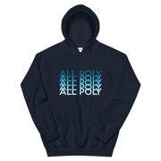 Blue All Poly Repeat *ADULT HOODIE*