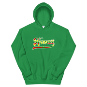 Hawaii Script ~ Flag with White Border *ADULT HOODIE*