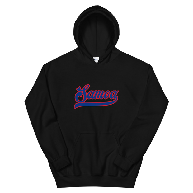 Samoa Script ~ Blue with Red Border *ADULT HOODIE*