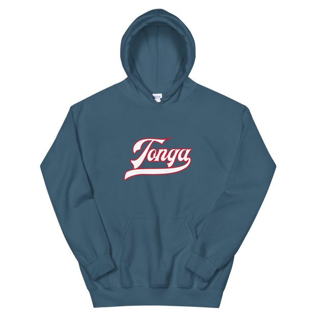 Tonga Script ~ White with Red Border *ADULT HOODIE*