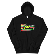 Hawaii Script ~ Flag with White Border *ADULT HOODIE*