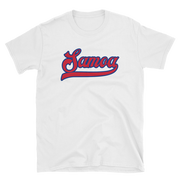 Samoa Script ~ Red with Blue Border *ADULT SHORT SLEEVE*