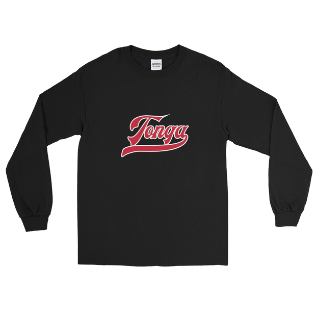 Tonga Script ~ Red with White Border *ADULT LONG SLEEVE*