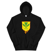 Kanaka Maoli Crest - Yellow with Red Border *ADULT HOODIE*