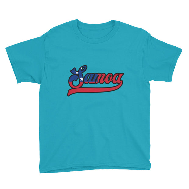 Samoa Script ~ Flag with Black Border *KIDS SHORT SLEEVE*