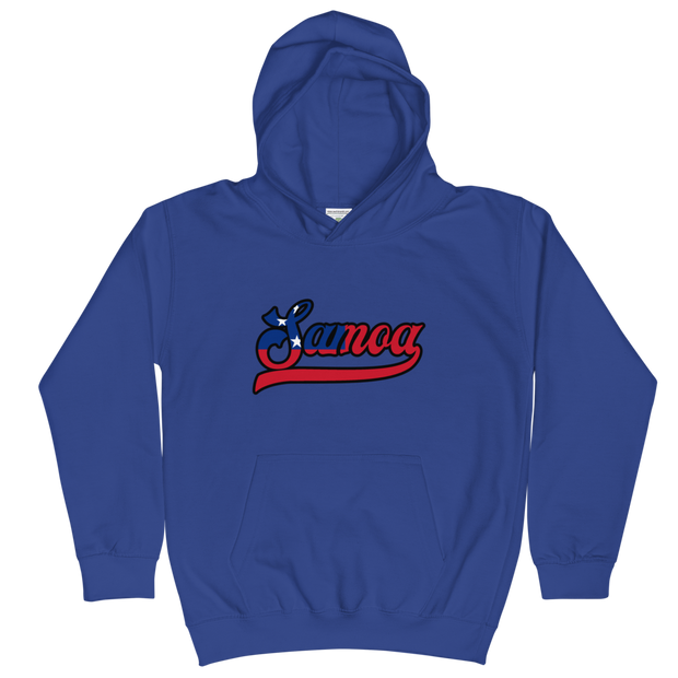 Samoa 685 - Flag with Black Border (front/back) *KIDS HOODIE*