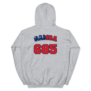 Samoa 685 - Flag with Black Border (front/back) *ADULT HOODIE*