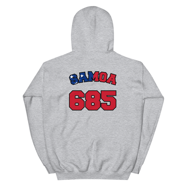 Samoa 685 - Flag with Black Border (front/back) *ADULT HOODIE*