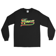 Hawaii Script ~ Flag with White Border *ADULT LONG SLEEVE*