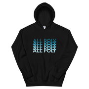 Blue All Poly Repeat *ADULT HOODIE*