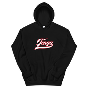 Tonga Script ~ White with Red Border *ADULT HOODIE*