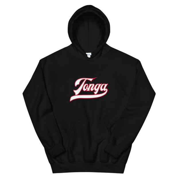 Tonga Script ~ White with Red Border *ADULT HOODIE*