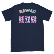 Hawaii 808 - Floral Jersey with White Border (front/back) *ADULT SHORT SLEEVE*