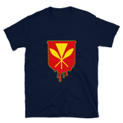 Kanaka Maoli Crest - Red with Green Border *ADULT SHORT SLEEVE*