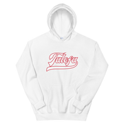 Talofa Script ~ White with Red Border *ADULT HOODIE*