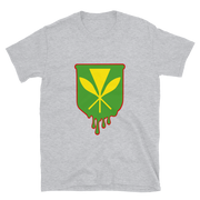 Kanaka Maoli Crest - Green with Red Border *ADULT SHORT SLEEVE*