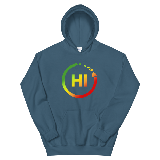 Hawaiian Islands Rings - HI - Kanaka Maoli color fade *ADULT HOODIE*