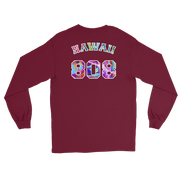 Hawaii 808 - Floral Jersey with White Border (front/back) *ADULT LONG SLEEVE*