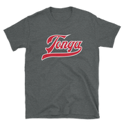 Tonga Script ~ Red with White Border *ADULT SHORT SLEEVE*