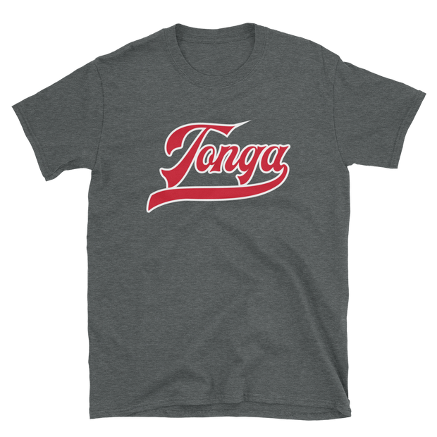 Tonga Script ~ Red with White Border *ADULT SHORT SLEEVE*