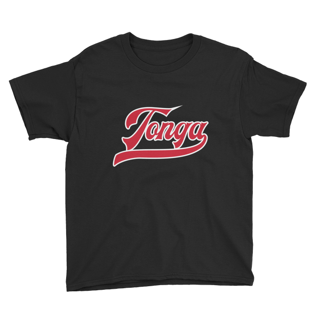 Tonga Script ~ Red with White Border *KIDS SHORT SLEEVE*