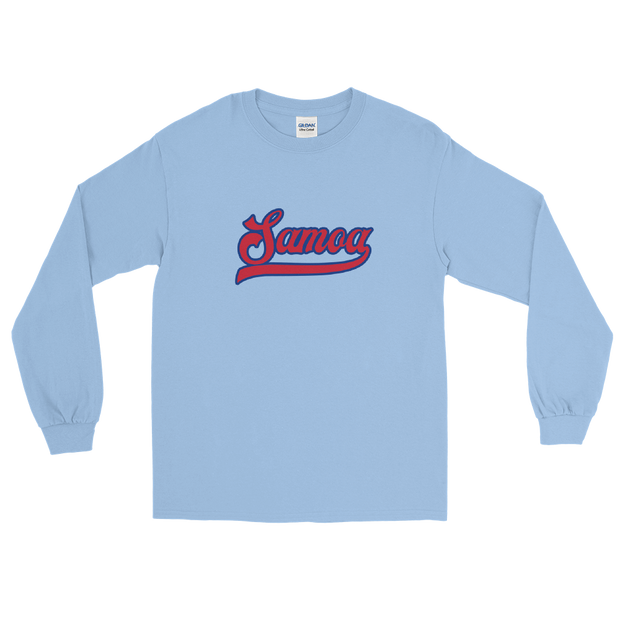 Samoa Script ~ Red with Blue Border *ADULT LONG SLEEVE*