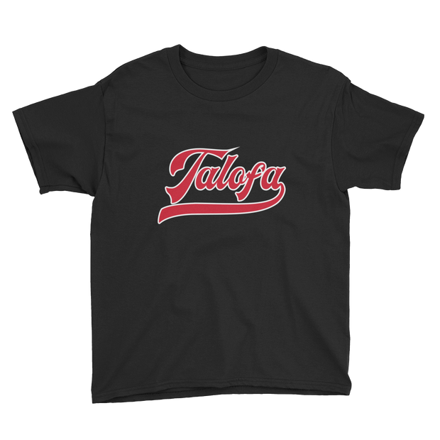 Talofa Script ~ Red with White Border *KIDS SHORT SLEEVE*