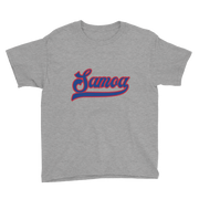 Samoa Script ~ Blue with Red Border *KIDS SHORT SLEEVE*