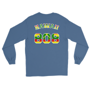 Hawaii 808 - Flag Jersey with White Border (front/back) *ADULT LONG SLEEVE*