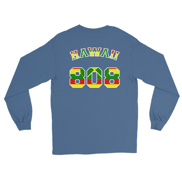 Hawaii 808 - Flag Jersey with White Border (front/back) *ADULT LONG SLEEVE*