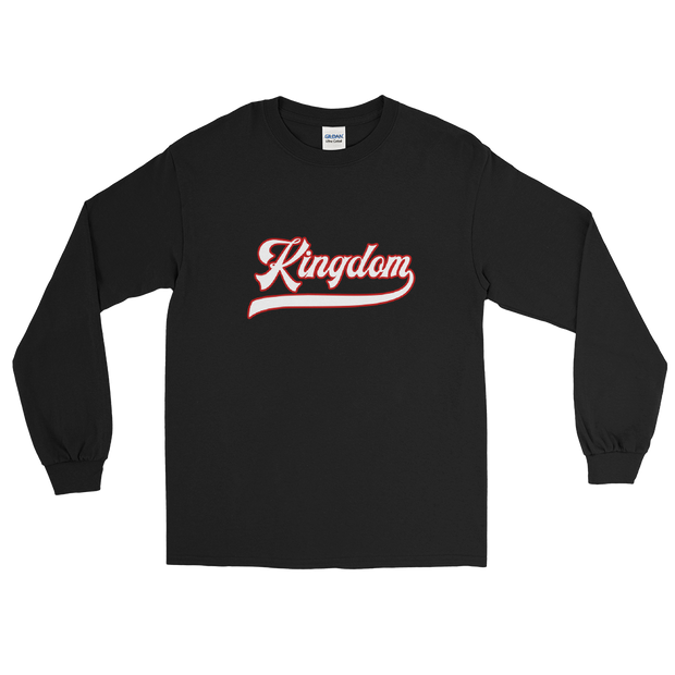 Kingdom Script ~ White with Red Border *ADULT LONG SLEEVE*