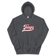 Tonga Script ~ White with Red Border *ADULT HOODIE*