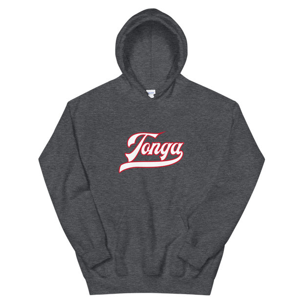 Tonga Script ~ White with Red Border *ADULT HOODIE*