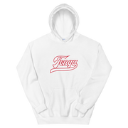 Tonga Script ~ White with Red Border *ADULT HOODIE*