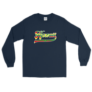 Hawaii Script ~ Flag with White Border *ADULT LONG SLEEVE*