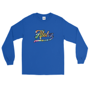 Aloha Script ~ Floral with Black Border *ADULT LONG SLEEVE*