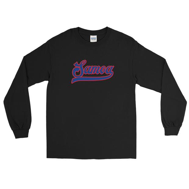 Samoa Script ~ Blue with Red Border *ADULT LONG SLEEVE*