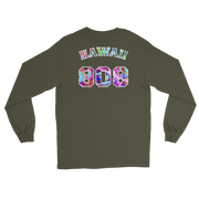 Hawaii 808 - Floral Jersey with White Border (front/back) *ADULT LONG SLEEVE*