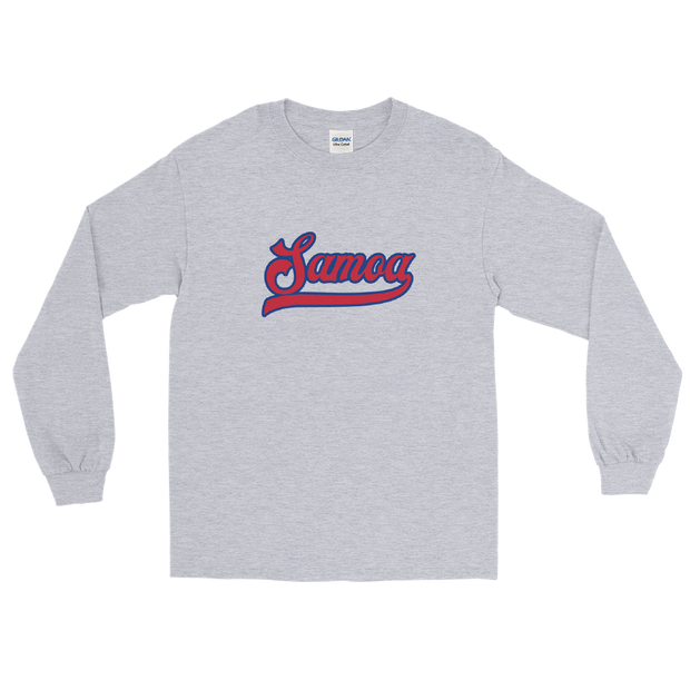 Samoa Script ~ Red with Blue Border *ADULT LONG SLEEVE*