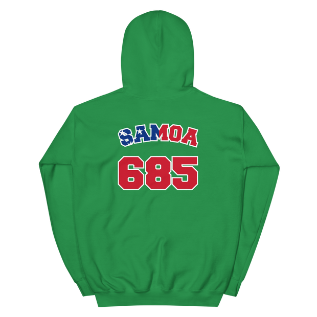 Samoa 685 - Flag with White Border (front/back)  *ADULT HOODIE*