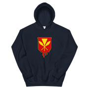 Kanaka Maoli Crest - Red with Green Border *ADULT HOODIE*