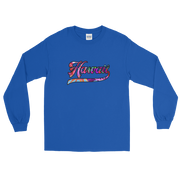 Hawaii Script ~ Floral with Black Border *ADULT LONG SLEEVE*