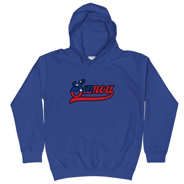 Samoa Script ~ Flag with Black Border *KIDS HOODIE*