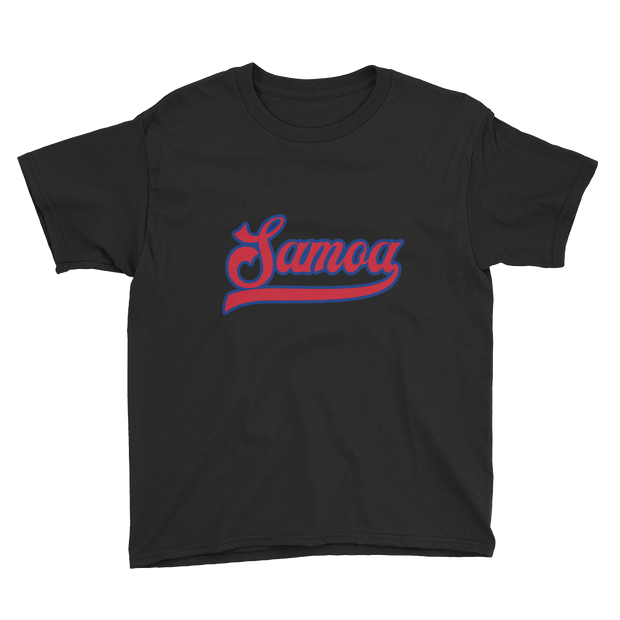 Samoa Script ~ Red with Blue Border *KIDS SHORT SLEEVE*