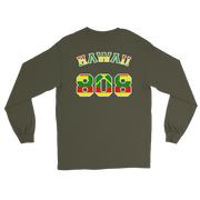 Hawaii 808 - Flag Jersey with White Border (front/back) *ADULT LONG SLEEVE*