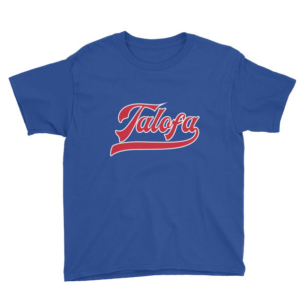 Talofa Script ~ Red with White Border *KIDS SHORT SLEEVE*