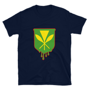 Kanaka Maoli Crest - Green with Red Border *ADULT SHORT SLEEVE*