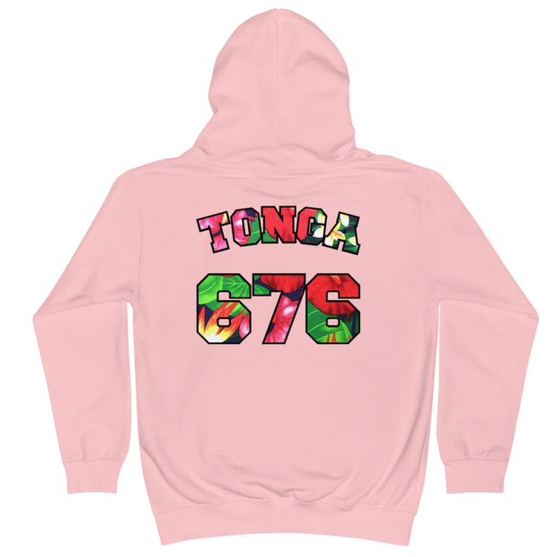 Tonga 676 - Floral Jersey with Black Border (front/back) *KIDS HOODIE*