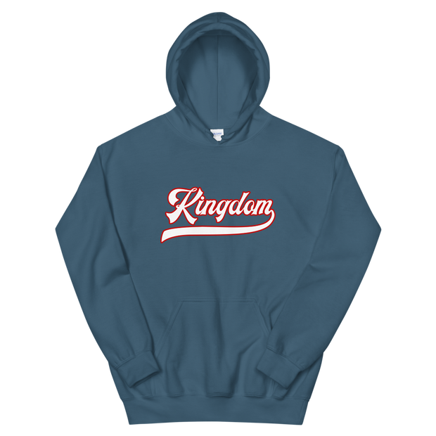 Kingdom Script ~ White with Red Border *ADULT HOODIE*