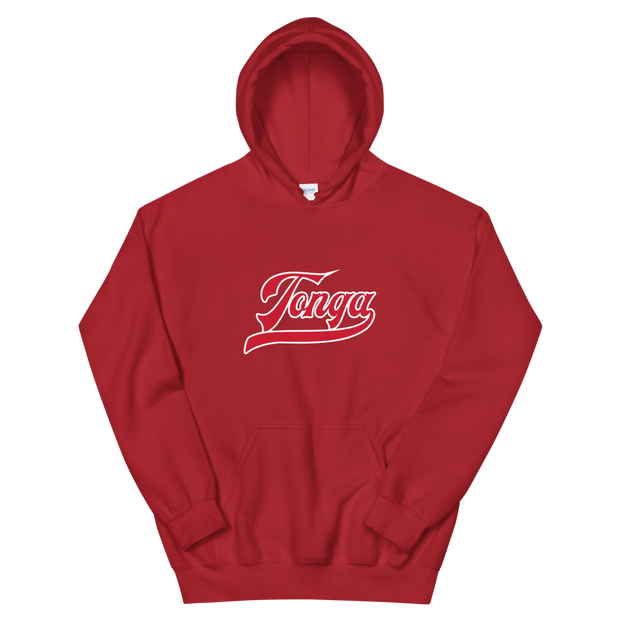 Tonga Script ~ Red with White Border *ADULT HOODIE*